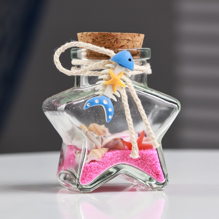 Сувенир в бутылке звезда Сувенир в бутылке звезда "Ракушки" 8*6*4см, микс