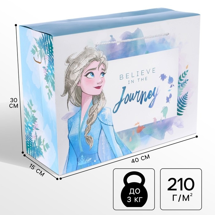 Пакет-коробка, 40 х 30 х 15 см  Пакет-коробка, 40 х 30 х 15 см "Journey", Холодное сердце