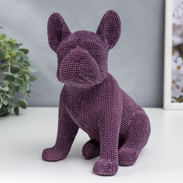 Сувенир полистоун Сувенир полистоун "Французский бульдог фиолет" барашковый сидит 19,5х12х16 см