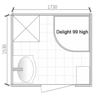 Душевая кабина Domani-Spa Delight Slim 99 high,черные стенки,прозрачное стекло, 90*90*218 см