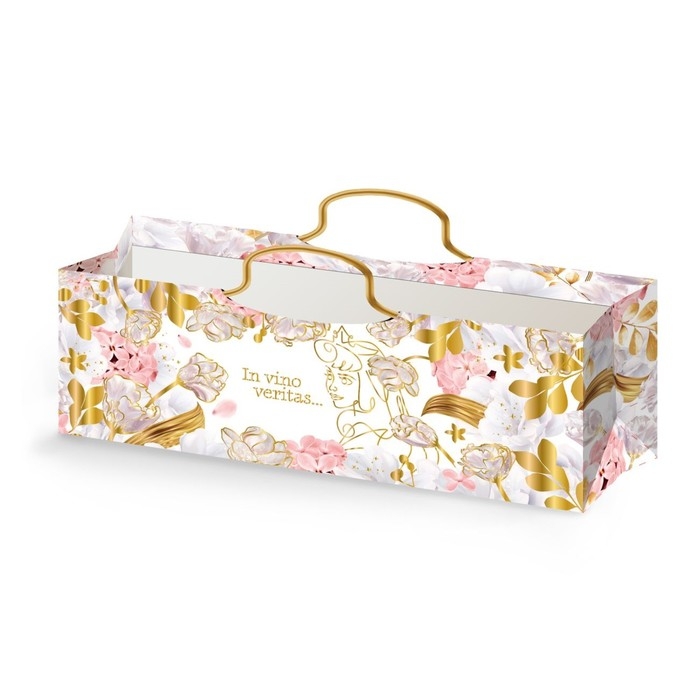 Пакет под бутылку с тиснением, Принцессы, 35,5х12,5х9 см Пакет под бутылку с тиснением, Принцессы, 35,5х12,5х9 см