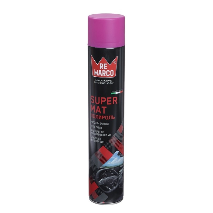 Полироль пластика RE MARCO SUPER MAT, Виноград, матовый, аэрозоль, 750 мл Полироль пластика RE MARCO SUPER MAT, Виноград, матовый, аэрозоль, 750 мл