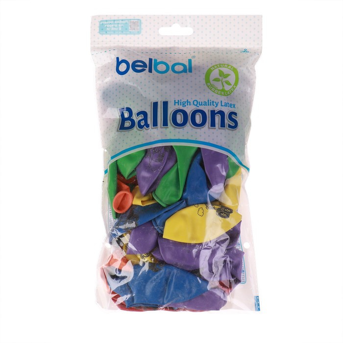 Шар латексный 14" &laquo;Забавный трактор&raquo; пастель МИКС, 2 ст., набор 50 шт.