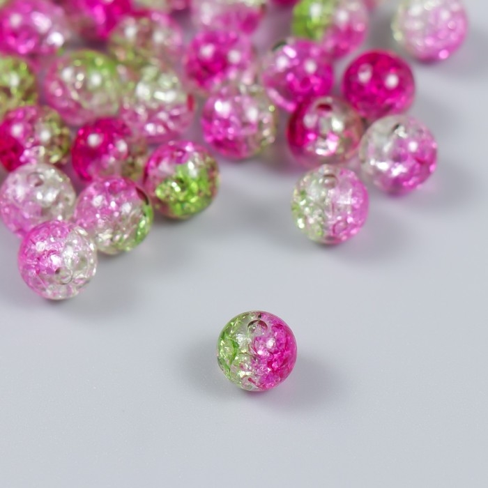 Бусины для творчества пластик Бусины для творчества пластик "Мыльный пузырь прозрачная фуксия" набор 20 гр 0,8х0,8х0,8 см