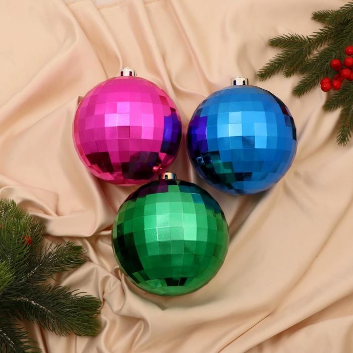 Набор шаров пластик d-15 см, 3 шт Набор шаров пластик d-15 см, 3 шт "Диско-хит" микс