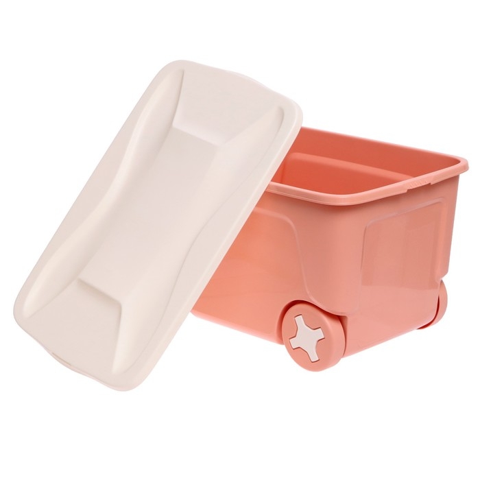 Детский ящик для игрушек COOL, на колёсах, 50 литров, цвет персиковая карамель Детский ящик для игрушек COOL, на колёсах, 50 литров, цвет персиковая карамель