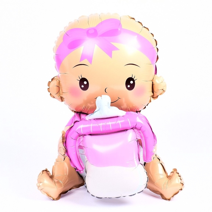 Шар фольгированный 36 Шар фольгированный 36" «Улыбающаяся малышка с соской. Девочка», под воздух