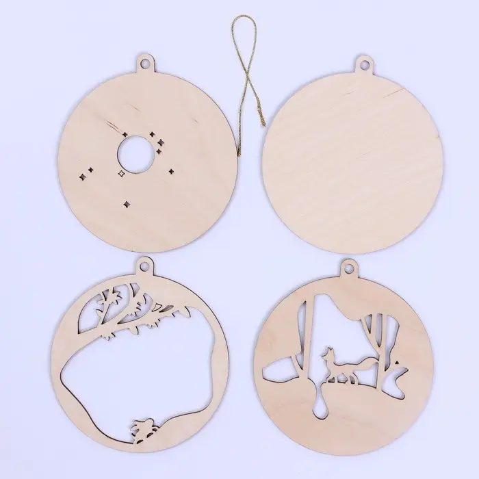 Заготовки для творчества. Деревянная ёлочная подвеска &laquo;Новый год! Лисёнок&raquo;