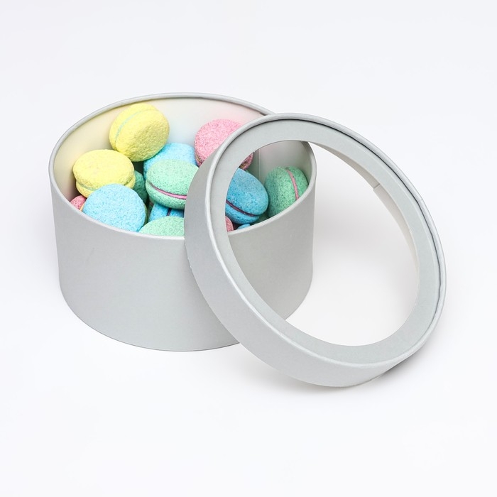 Подарочная коробка Подарочная коробка "Frilly" пепельно серый, завальцованная с окном, 21 х 11 см