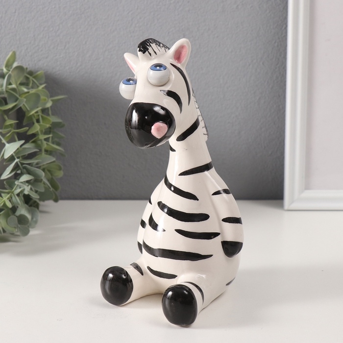 Копилка керамика Копилка керамика "Зебра-пучеглазка" 8,8х10,7х18,8 см