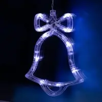 Гирлянда &laquo;Бахрома&raquo; 2.4&times;0.9 м с насадками &laquo;Колокольчики&raquo;, IP20, прозрачная нить, 138 LED, свечение белое, 8 режимов, 220 В