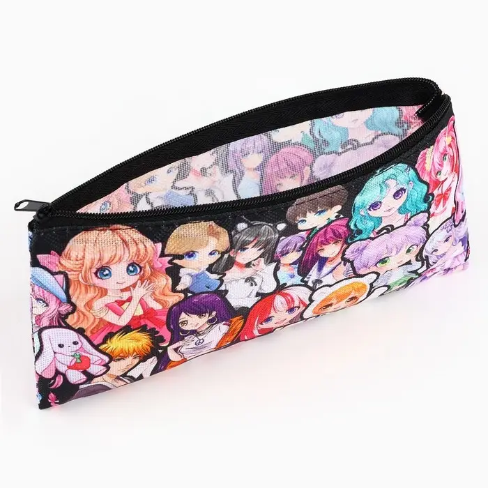 Пенал школьный, текстиль, плоский, 20&times;8 см &laquo;Стикер аниме&raquo;