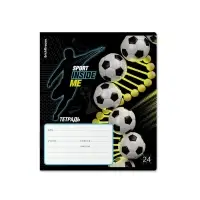 Тетрадь 24 листов в клетку ErichKrause "Sport DNA", выборочный УФ-лак, блок офсет 100% белизна, МИКС