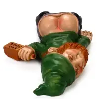 Садовая фигура из полистоуна &laquo;Гном спящий-пьяный&raquo;, 23&times;16&times;7 см