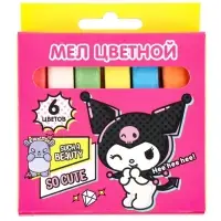 Мел цветной &laquo;Kuromi&raquo;,6 шт., квадратное сечение 1&times;1 см