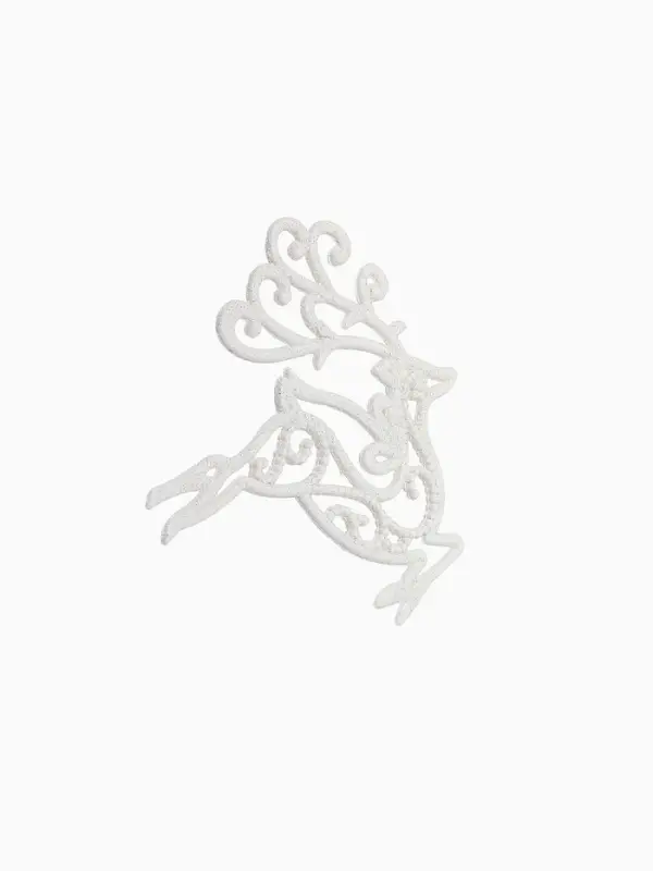 Ёлочные игрушки 2 шт. &laquo;Зимнее волшебство. Олень люкс&raquo; пластик, 11&times;11 см, белый