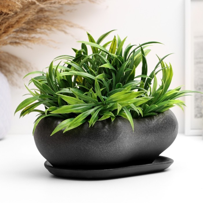 Горшок Горшок "Бонсай малый" для кактусов и суккулентов, серебро, 0,6, л/ 17х14х7см