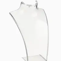 Бюст для украшений с отверстиями для серёжек QF, 13.5&times;10.5&times;20 см, h=20 см, прозрачный, глянцевый