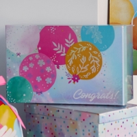Коробка подарочная складная, упаковка, «Happy Birthday», 30,5 х 22 х 9,5 см