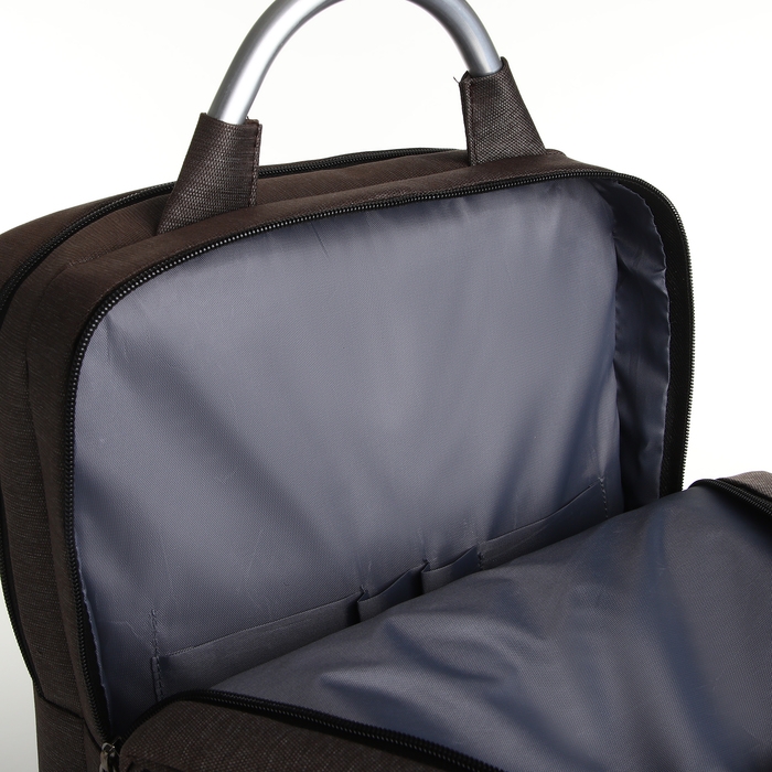 Рюкзак городской на молнии, 2 кармана, с USB, цвет коричневый Рюкзак городской на молнии, 2 кармана, с USB, цвет коричневый