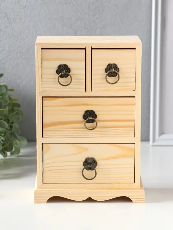 Шкатулка для росписи дерево &laquo;Комод 4 ящика&raquo;, для творчества, декора, 22&times;15&times;8.2 см