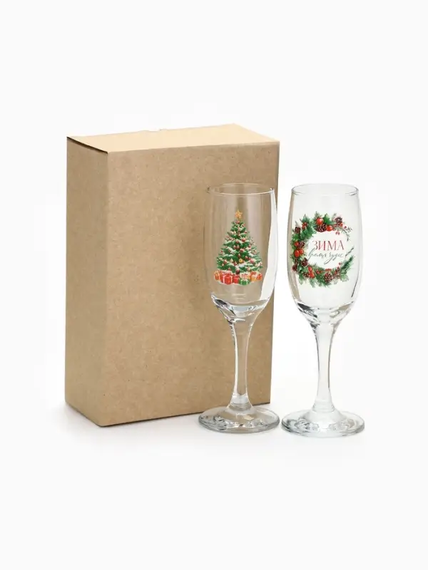 Бокалы для шампанского новогодние &laquo;Новый год&raquo;, 2 шт. по 170 мл