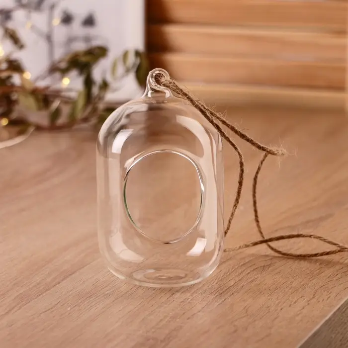 Флорариум &laquo;Цилиндр&raquo;, с верёвкой, d=5&times;6 см, 8&times;12 см