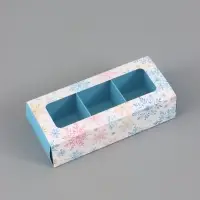 Коробка для 3 конфет &laquo;Снежинки&raquo;, 13.3&times;3.3&times;5.8 см