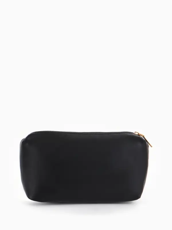 Сумка женская мессенджер TEXTURA на магните, с косметичкой, 28&times;4&times;20 см, чёрная