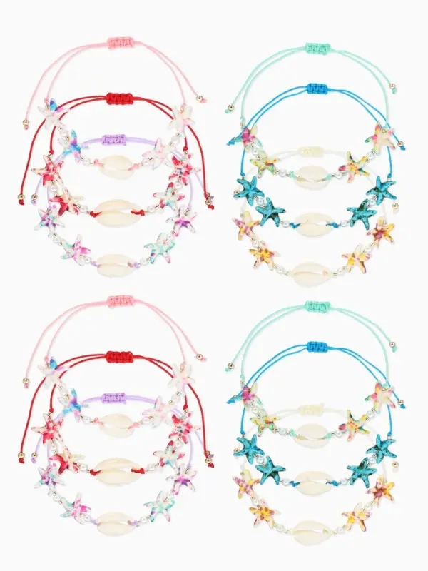 Браслет &laquo;Мррской&raquo;, ракушка и звезда, цвет МИКС