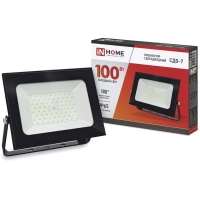 Прожектор светодиодный СДО-7 100Вт 230В 6500К IP65 черный IN HOME