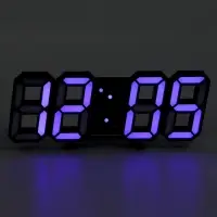 Часы электронные настольные &laquo;Цифры&raquo;, с подвесом, синяя индикация, 16.5&times;6&times;3 см, от USB