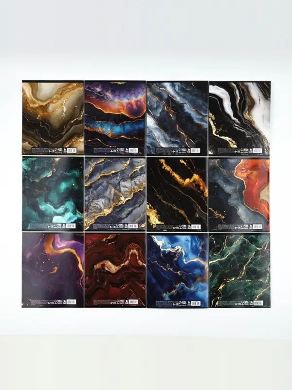 Тетради предметные, 36 л., набор из 12 шт., блок №1 &laquo;Мрамор&raquo;