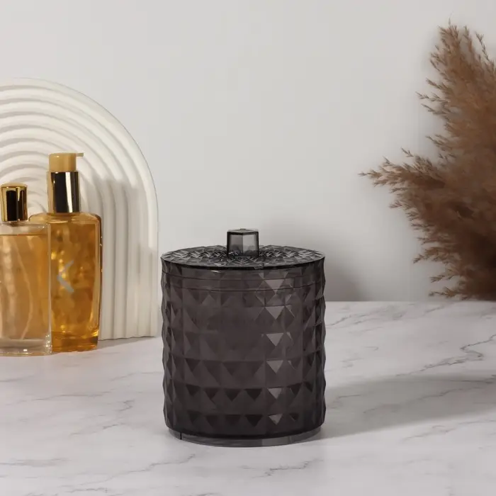 Органайзер для хранения, 1 секция, с крышкой, d=10×12.5 см, чёрный Органайзер для хранения, 1 секция, с крышкой, d=10×12.5 см, чёрный