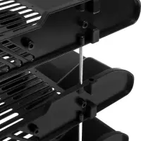 Набор лотков для бумаг, 3 штуки, горизонтальные, на металлических стержнях, чёрные