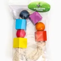 Игрушка для птиц "Кубики", 25 х 3 см, микс цветов