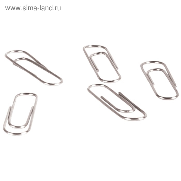 Скрепки никелированные 32 мм, 100 штук, картонная упаковка Скрепки никелированные 32 мм, 100 штук, картонная упаковка