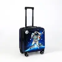 Чемодан детский на колёсах 41 л (S), на молнии, с кодовым замком, 4 колеса, синий