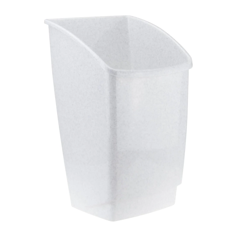 Ведро мусорное пластиковое 25л прям сер с черн крышк-маят 300х550х280мм_СПБ