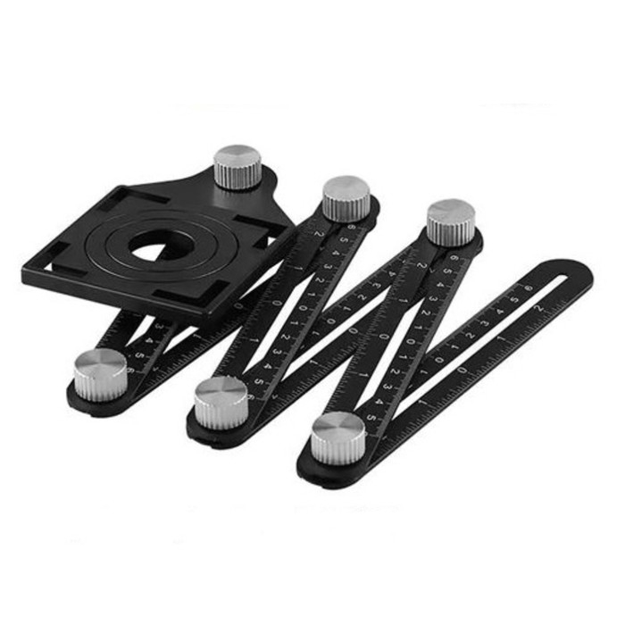 Складная линейка ТУНДРА, для позиционирования отверстий при сверлении, 6 углов, 25-45-60 Складная линейка ТУНДРА, для позиционирования отверстий при сверлении, 6 углов, 25-45-60