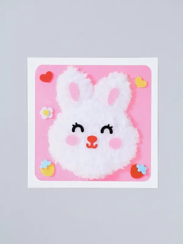 Вышивка по фетру &laquo;Зайка&raquo;, 20.5&times;20.5 см, розовая