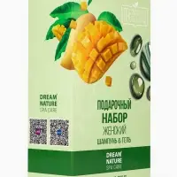 Подарочный набор женский DREAM NATURE SPA CARE манго + увлажнение и питание: гель для душа и шампунь