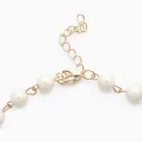 Колье с жемчугом &laquo;Сердце&raquo;, квадратное, шар №6, белое в золоте, L=40 см