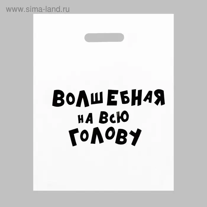Пакет с приколами, полиэтиленовый с вырубной ручкой, «Волшебная на всю голову», 60 мкм 31×40 см