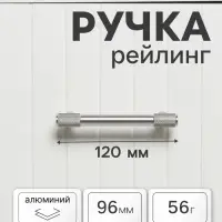 Ручка-рейлинг CAPPIO HANSON, d=12 мм, м/о 96 мм, цвет матовый никель