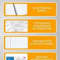 Предметная тетрадь по русскому языку Hatber &laquo;Буквица&raquo;, 48 листов, в линейку, со справочным материалом, обложка из мелованного картона