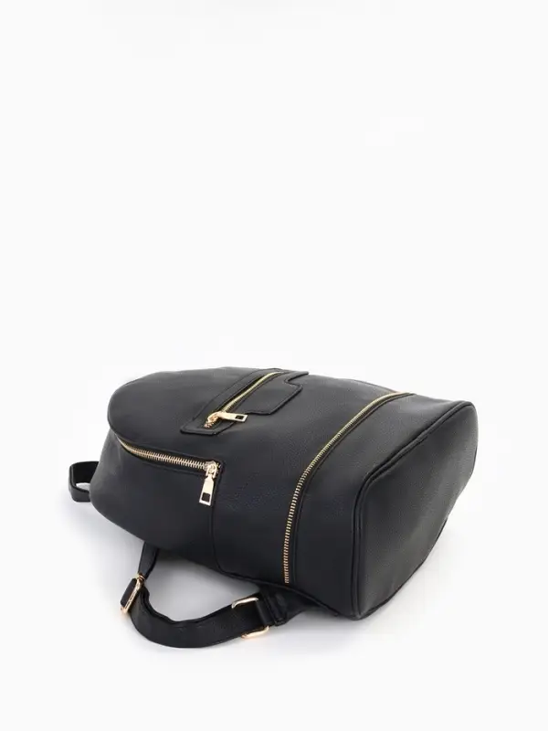 Рюкзак женский на молнии, с карманом, размер 27&times;13.5&times;33 см, чёрный