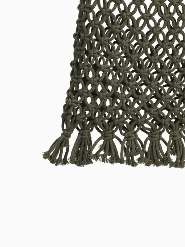 Сумка пляжная, плетёная, клетка 3.5 см, зелёная