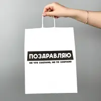 Подарочный пакет с открыткой &laquo;На что хватило&raquo;, крафт