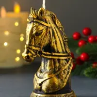 Декоративная свеча "Бюст лошади" (бронза), 131 г, 74х60х118 Декоративная свеча "Бюст лошади" (бронза), 131 г, 74х60х118